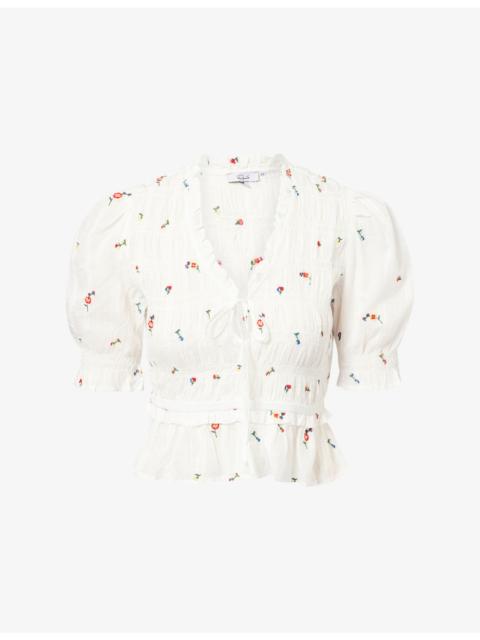 Rails Fontaine Embroidered Cotton Blouse