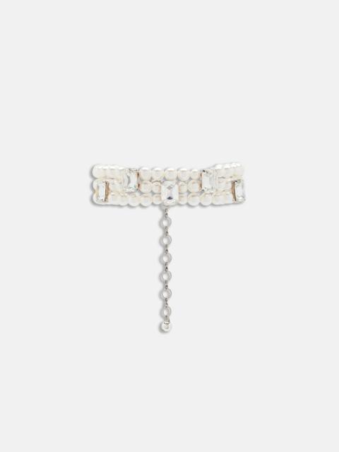 Alessandra Rich PEARL CHOKER WITH CRYSTAL ELEMENTS