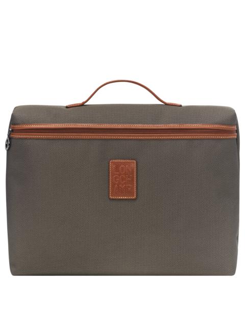 Longchamp Boxford S Briefcase Brown - Canvas