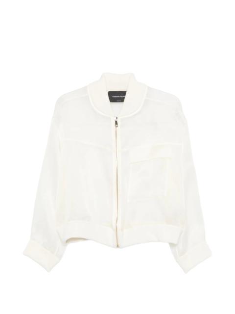 FABIANA FILIPPI Fabiana Filippi Zipped Pocket Sheer Bomber Jacket