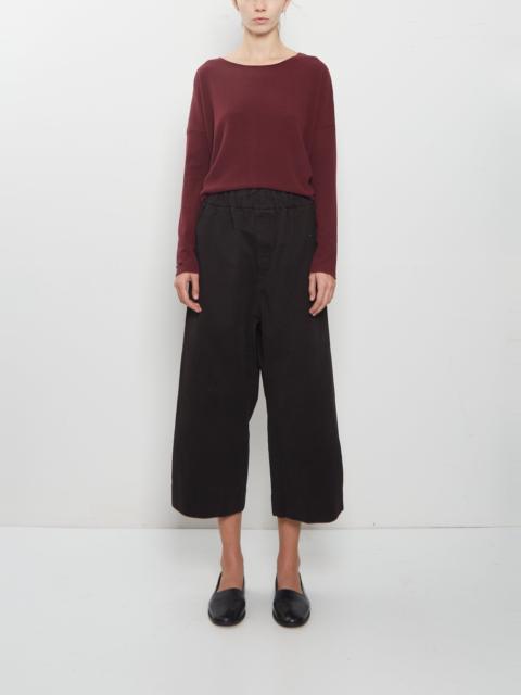 ALBUM DI FAMIGLIA Compact Cotton Wide & Short Trousers — Brown
