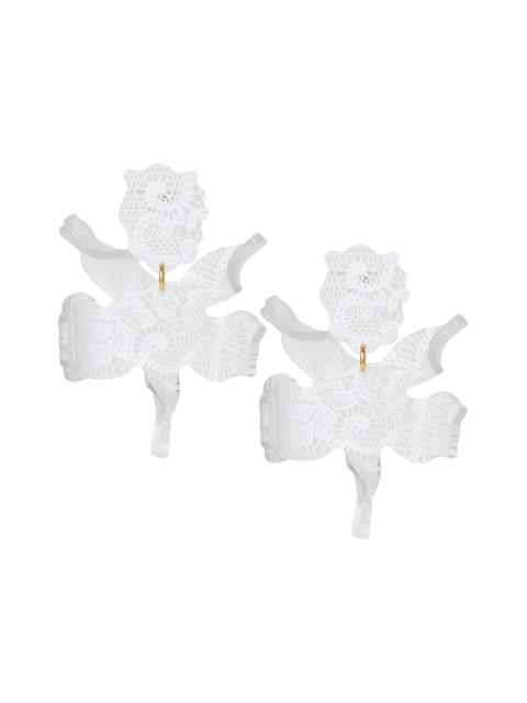 LELE SADOUGHI Women's Lace Paper Lily Acetate Drop Earrings - White