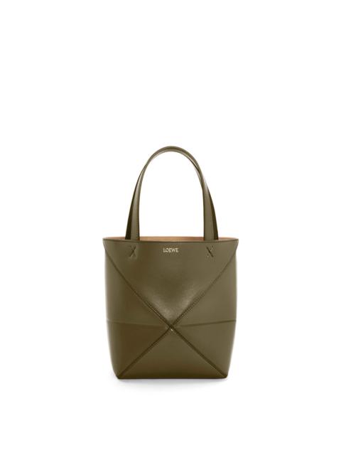 Loewe Mini Puzzle Fold Tote in shiny calfskin