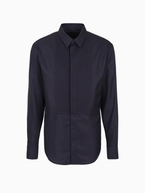 GIORGIO ARMANI Pleated cotton shirt