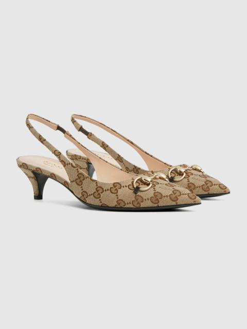 GUCCI Women's GG canvas slingback pump