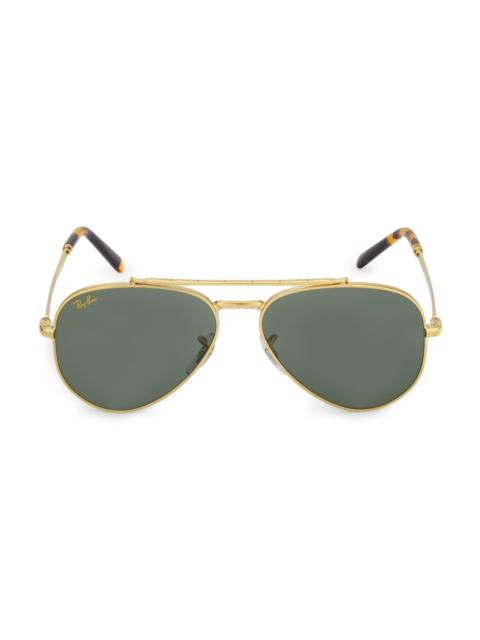 Ray-Ban Men's RB3625 50MM Aviator Sunglasses - Yellow Gold Dark Green