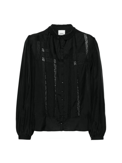 Zayen sheer-lace silk blouse