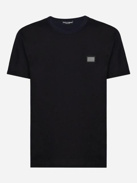 Dolce & Gabbana Cotton T-shirt with branded tag | 24s