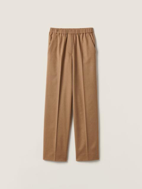 Miu Miu Camel hair drawstring pants