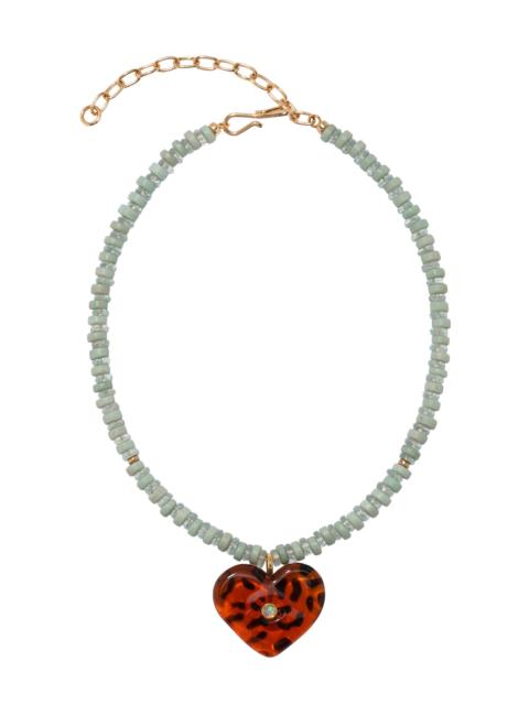 LIZZIE FORTUNATO Pia Necklace In Leopard multi