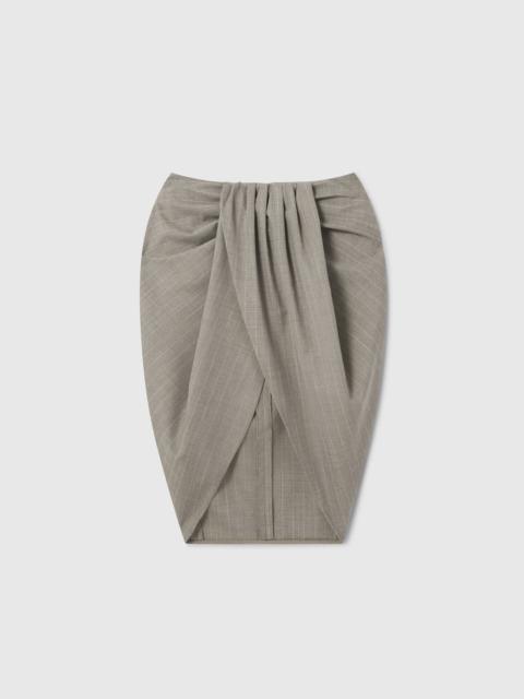 Stella McCartney Ruched Wrapped Pinstripe Midi Skirt