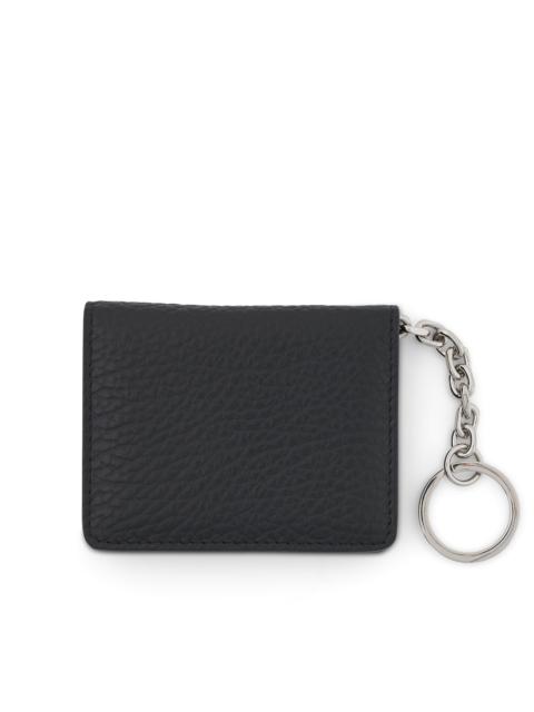 Maison Margiela Four Stitch Logo Card Holder with Keyring in Black