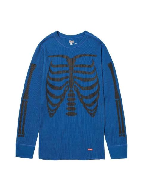 Supreme x HANES FW23 Week9 Bones Thermal Crew Long Sleeve Shirt 'Blue' SUP-FW23-154