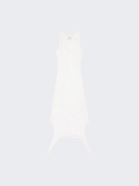 courrèges Reversed Rib Knit Long Dress Heritage White