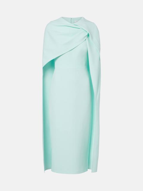 Safiyaa Oria caped crêpe midi dress