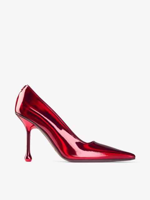 JIMMY CHOO Ixia 95
Ruby Red Leather Pumps