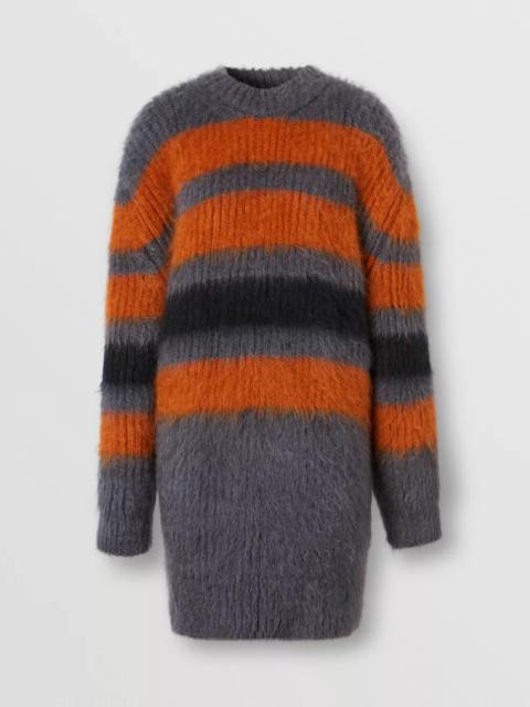 Burberry Stripe Intarsia Mohair Silk Oversized Sweater