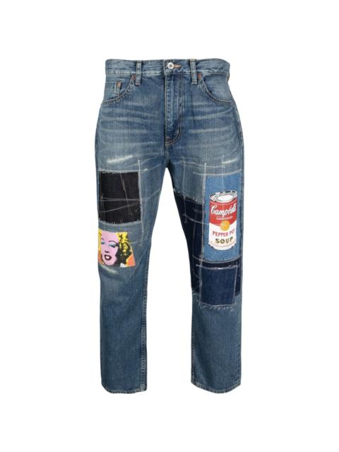 patchwork-detail denim jeans