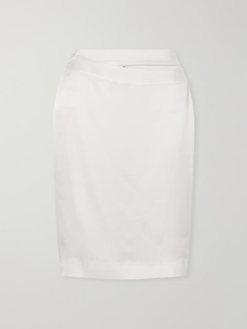 TOVE June Cut-out Silk-satin Knee-length Skirt