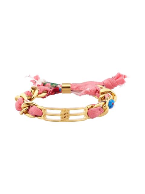 BALENCIAGA Women's Bb Icon Ribbon Bracelet in Gold/multicolor