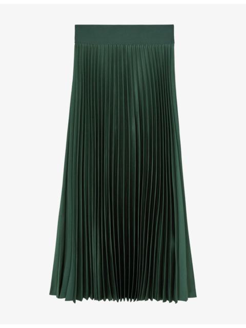 REISS Seren Pleated Woven Midi Skirt
