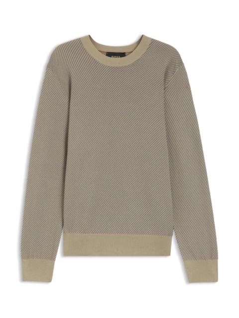 BOSS COTTON-SILK SWEATER WITH KNITTED STRUCTURE