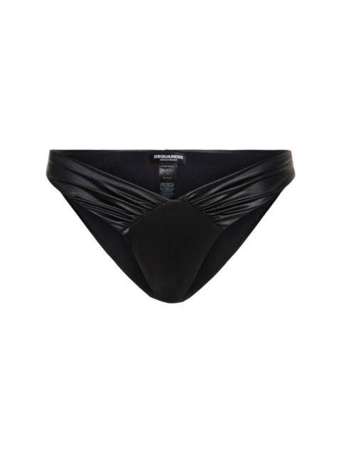 Draped matte lycra bikini bottoms