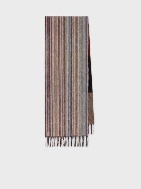 Paul Smith Reversible 'Signature Stripe' Cashmere-Blend Scarf