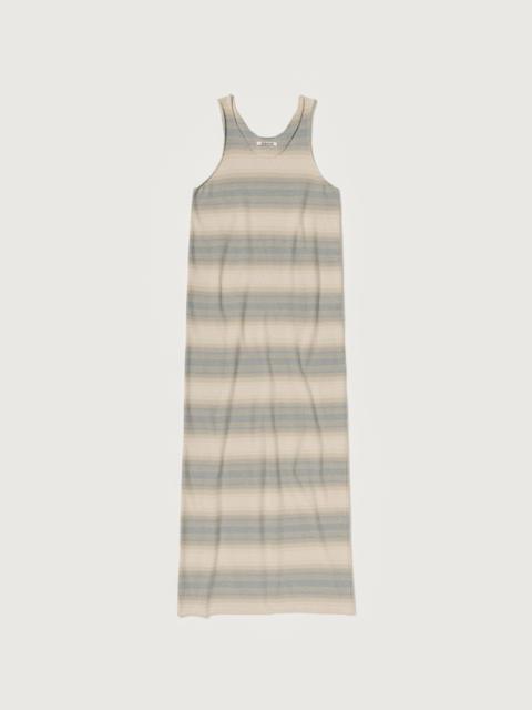 AURALEE COTTON SILK GRADIENT STRIPE KNIT DRESS