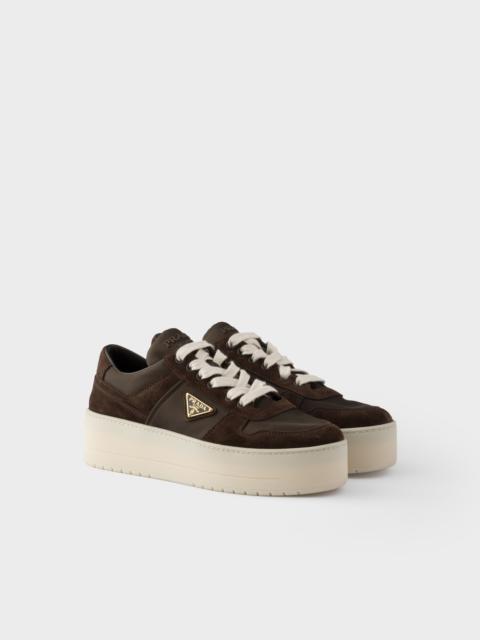 Prada Downtown Bold Re-Nylon and suede sneakers
