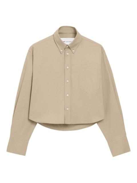 AMI Paris embossed cropped shirt