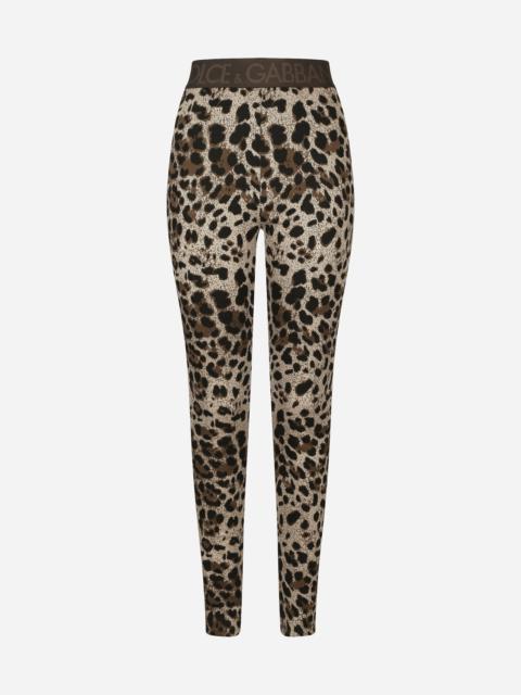 Dolce & Gabbana Jersey leggings with jacquard leopard design