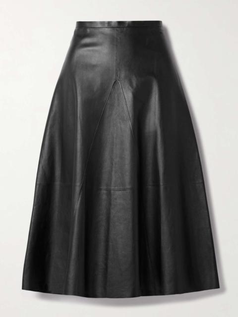 FFORME Selina leather midi skirt Black
