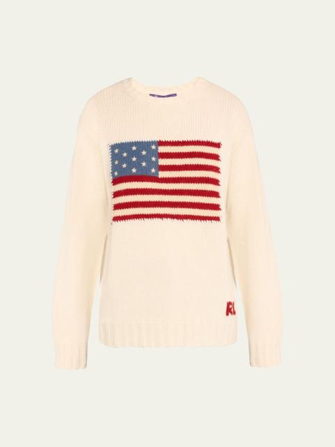 Ralph Lauren Flag Crewneck Cashmere Sweater