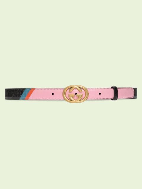 GUCCI Striped belt with Interlocking G