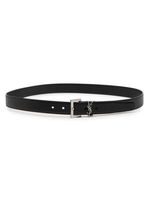 SAINT LAURENT Saint Laurent Cassandre Leather Belt