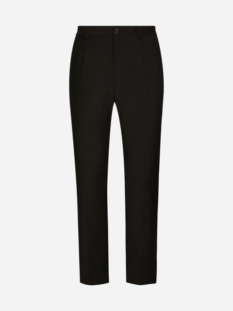 Dolce & Gabbana Stretch cotton pants with DG embroidery