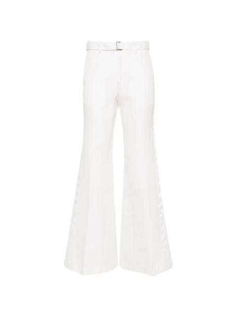 sacai belted wide-leg trousers