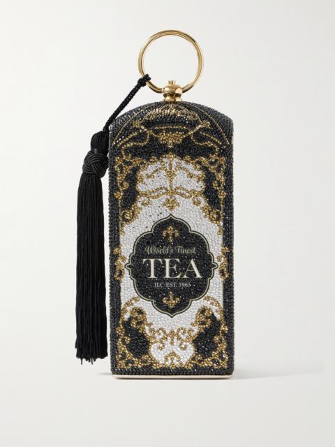 JUDITH LEIBER Tea Crystal-embellished Gold-tone Clutch