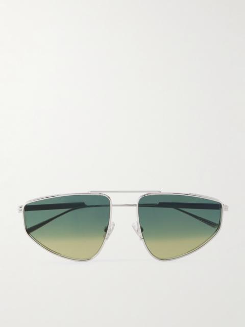 Bottega Veneta Light Ribbon Aviator-Style Silver-Tone Sunglasses