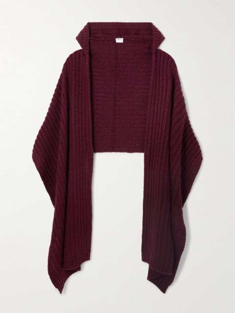 Brunello Cucinelli Hooded Ribbed Cashmere Scarf