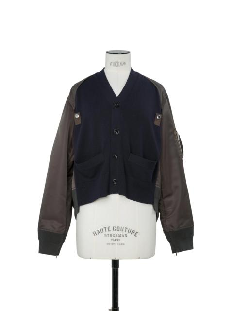 sacai Nylon Twill x Cotton Knit Cardigan