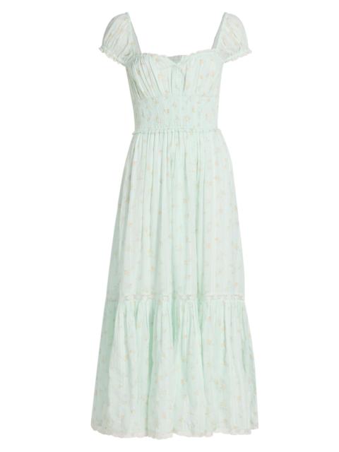 LoveShackFancy Women's Lyssara Floral Cotton A-Line Midi-Dress - Celadon Drift