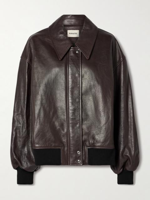 KHAITE Shelman Leather Bomber Jacket