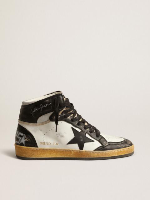 Golden Goose Sky-Star in white nappa leather with black leather star