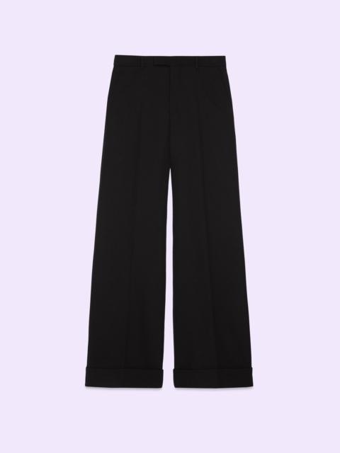 GUCCI Textured gabardine wide leg pant