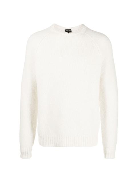 logo-embroidered wool-blend jumper