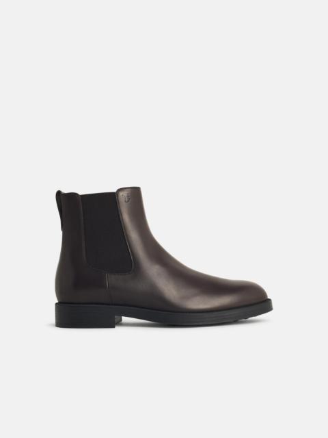 'EL. FORMALE' BROWN LEATHER ANKLE BOOTS