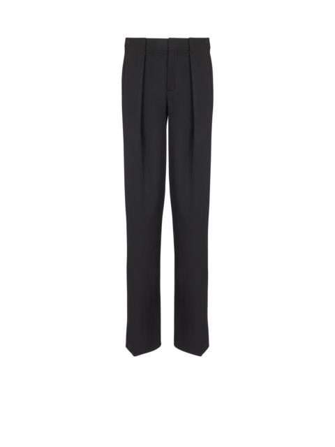 Pleated grain de poudre trousers