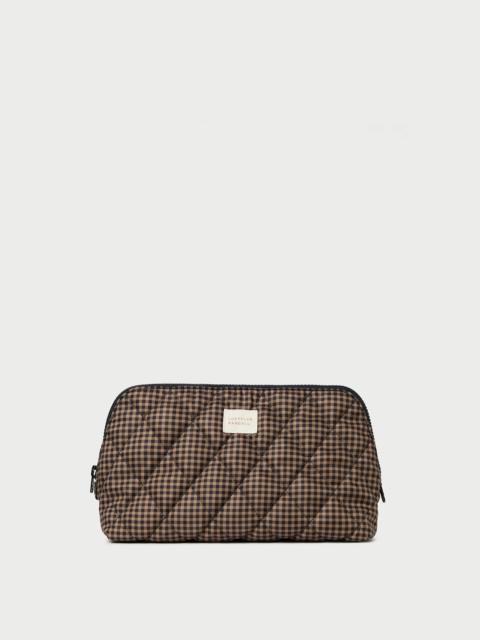 LOEFFLER RANDALL Frances Brown/Black Check Cosmetic Pouch